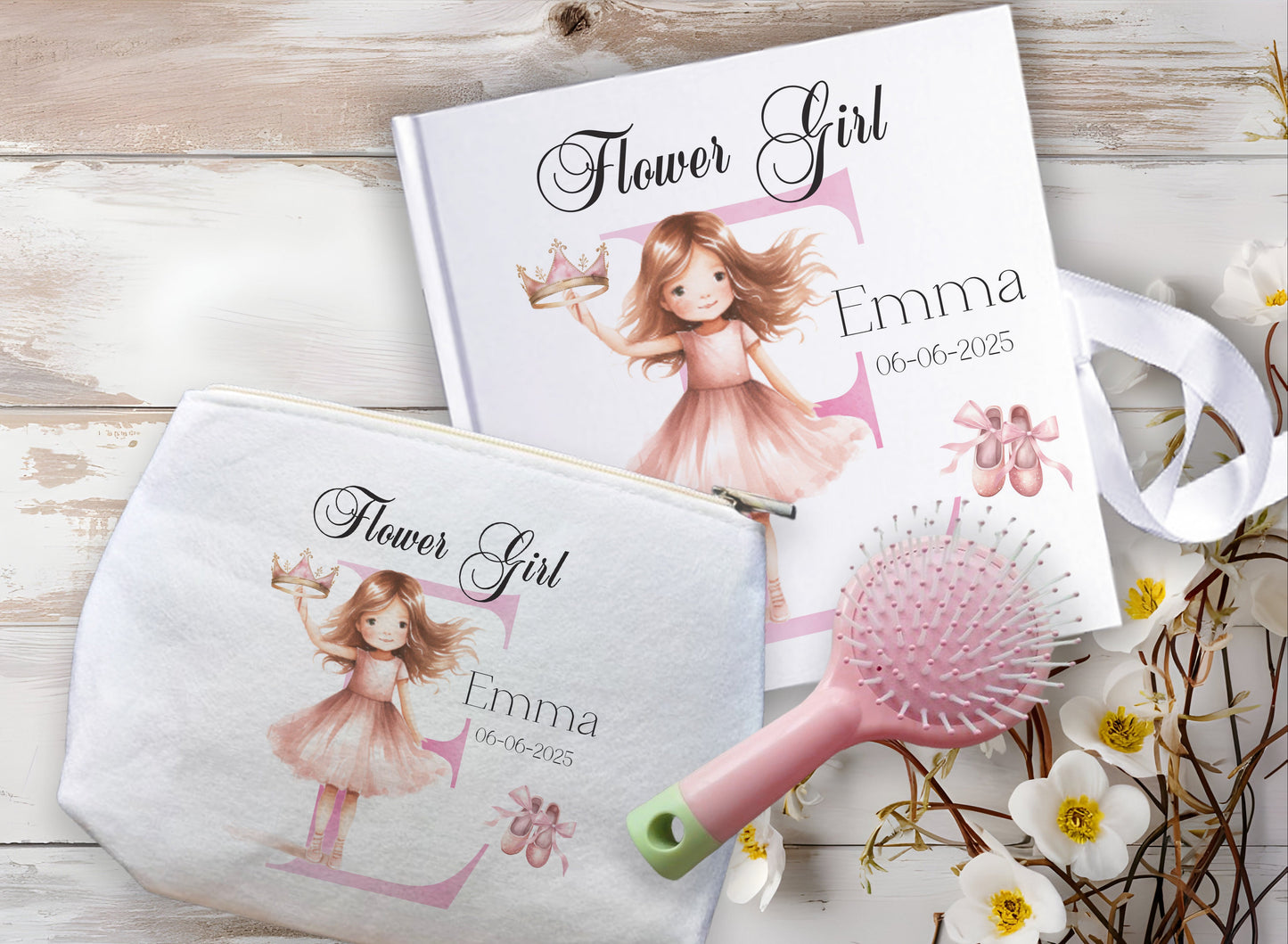 Personalised wedding Flower Girl Letter Makeup Bag