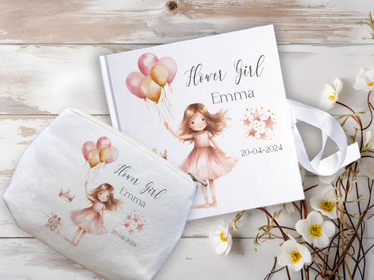Flower Girl Letter Makeup Bag