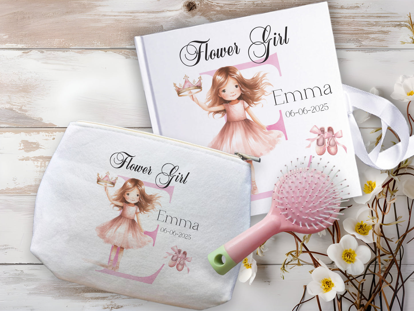 Personalised wedding Flower Girl Letter Makeup Bag