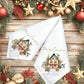 Personalised Vintage Christmas Landscape Design Napkin Set