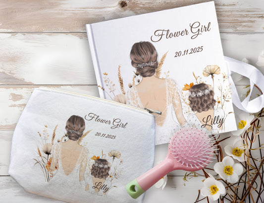Personalised Wedding Gift Flower Girl Letter Makeup Bag