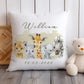 Safari Animals Personalised Nursery Cushion