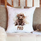 Pet Portrait Personalised Dog memorial Cushion Gift Set