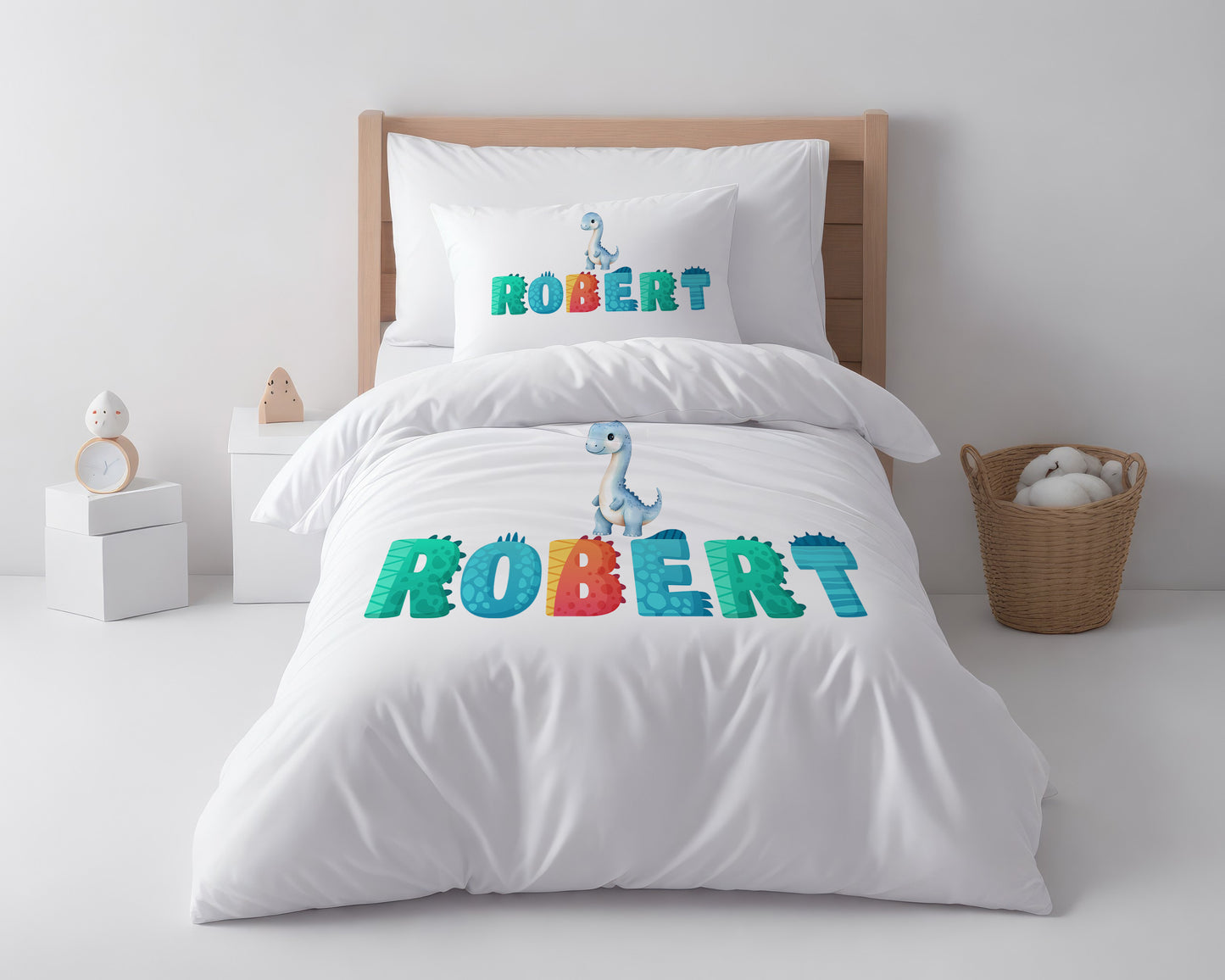 Blue Dinosaur - Personalised Duvet Cover Set