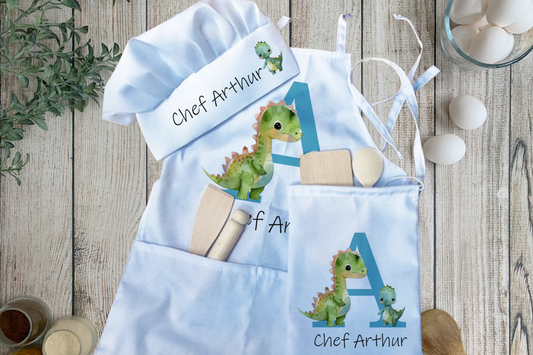 Cute Dinosaur - Personalised Kids Unique Baking Set