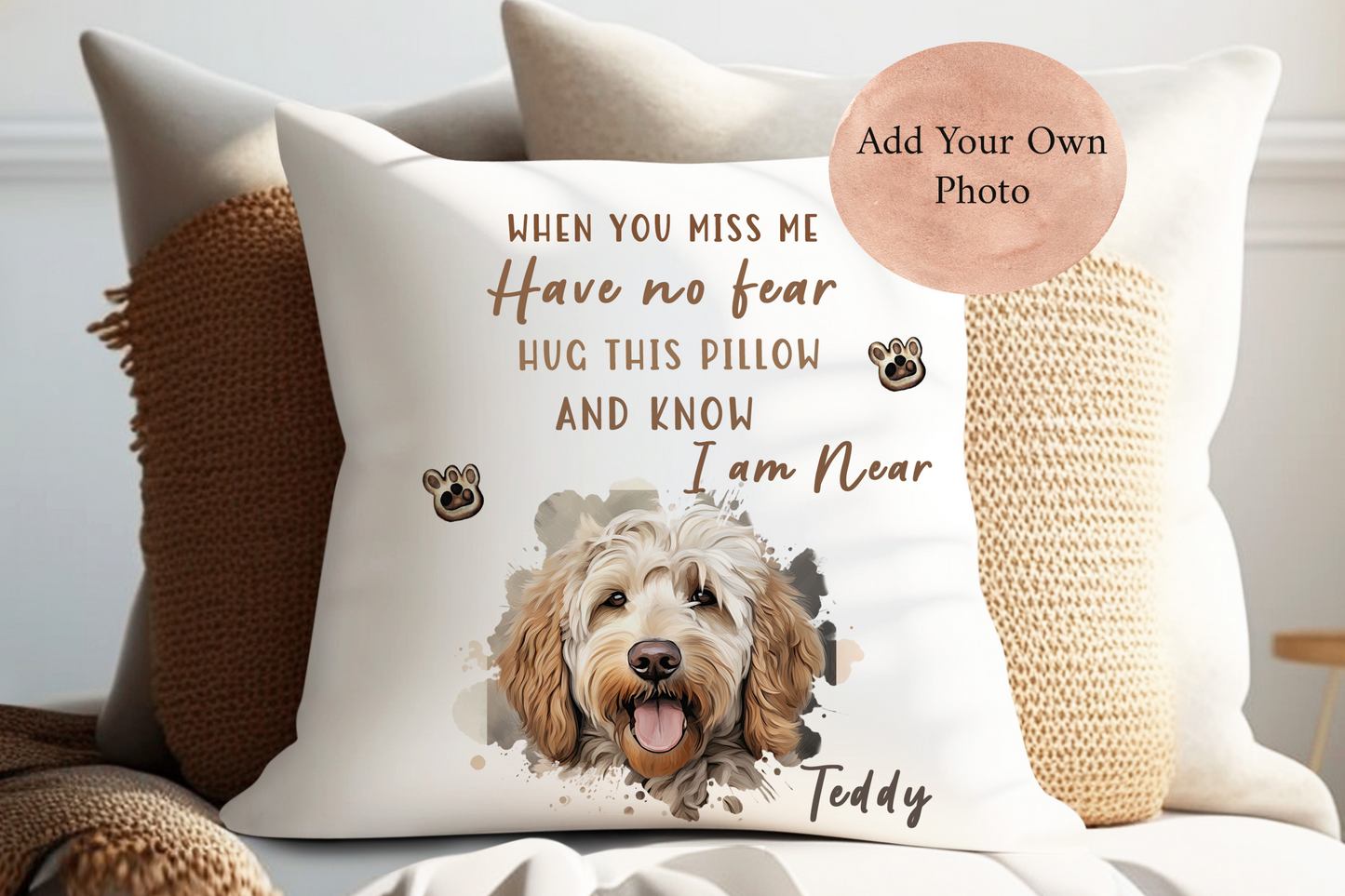 Personalised Pet Lovers memory Gift Cushion with Quote