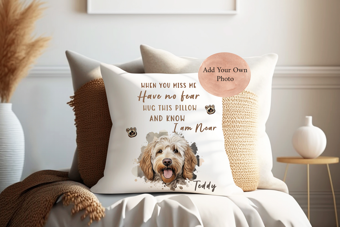 Personalised Pet Lovers memory Gift Cushion with Quote