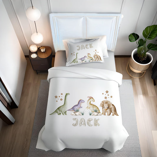 Dinosaur World - Personalised Duvet Cover Set