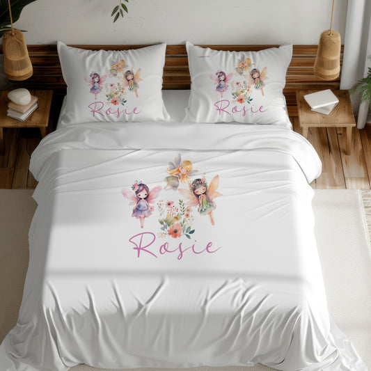 Floral Fairy Friends - Personalised Duvet Cover Set