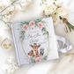 Pink Eucalyptus Wreath Safari Animals Personalised Baby Shower Guestbook with Ribbon