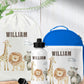 Safari Animals Personalised Lunch Bag Bottle PE Set