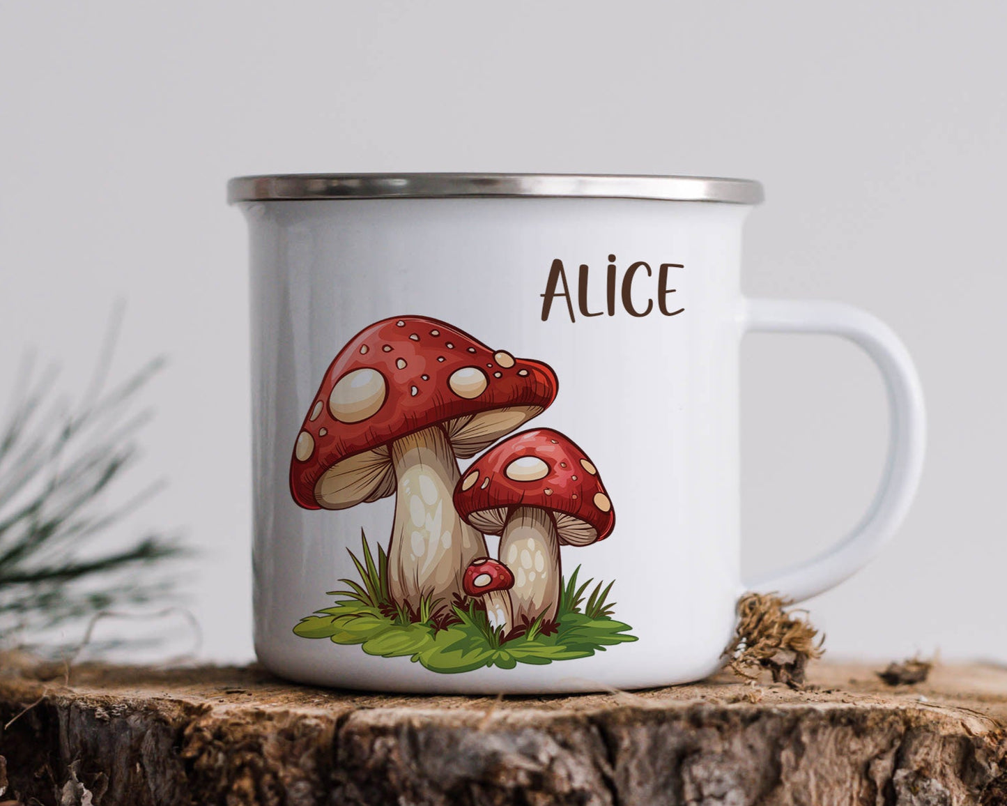 Quirky Mushroom Personalised Mug With Coaster