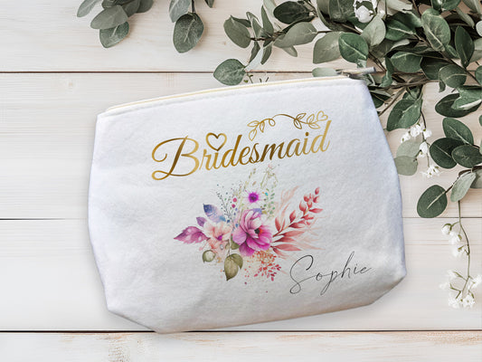 Bridesmaids Floral Makeup Bag