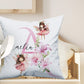 Personalised Pink Initial Fairy Large Toy basket Gift Set With Cushion