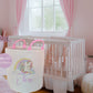 Personalised Unicorn Rainbow Pink Large Toy basket Gift Set With Cushion
