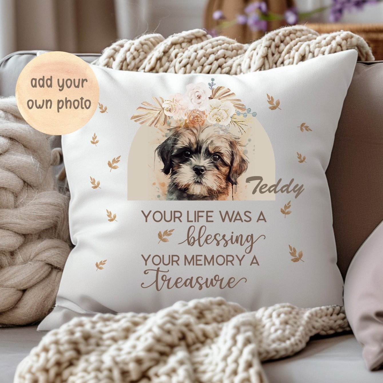 Your Own Photo Personalised Dog Cushion Gift