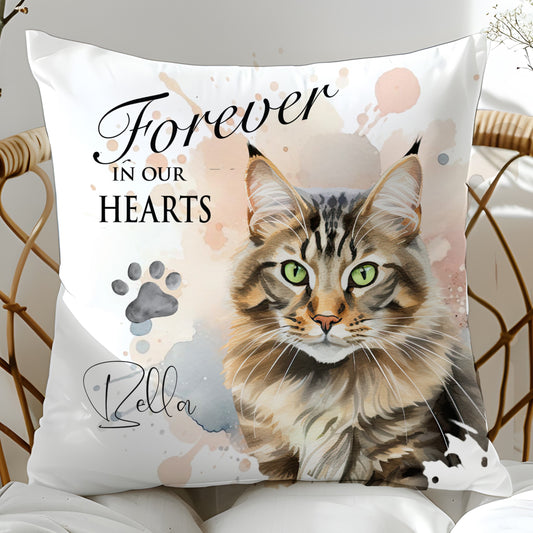 Personalised Pet Memorial Cushion Set “They Lived, They Loved, They Purred”