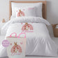 Pink Bunny Rainbow - Personalised Duvet Cover Set