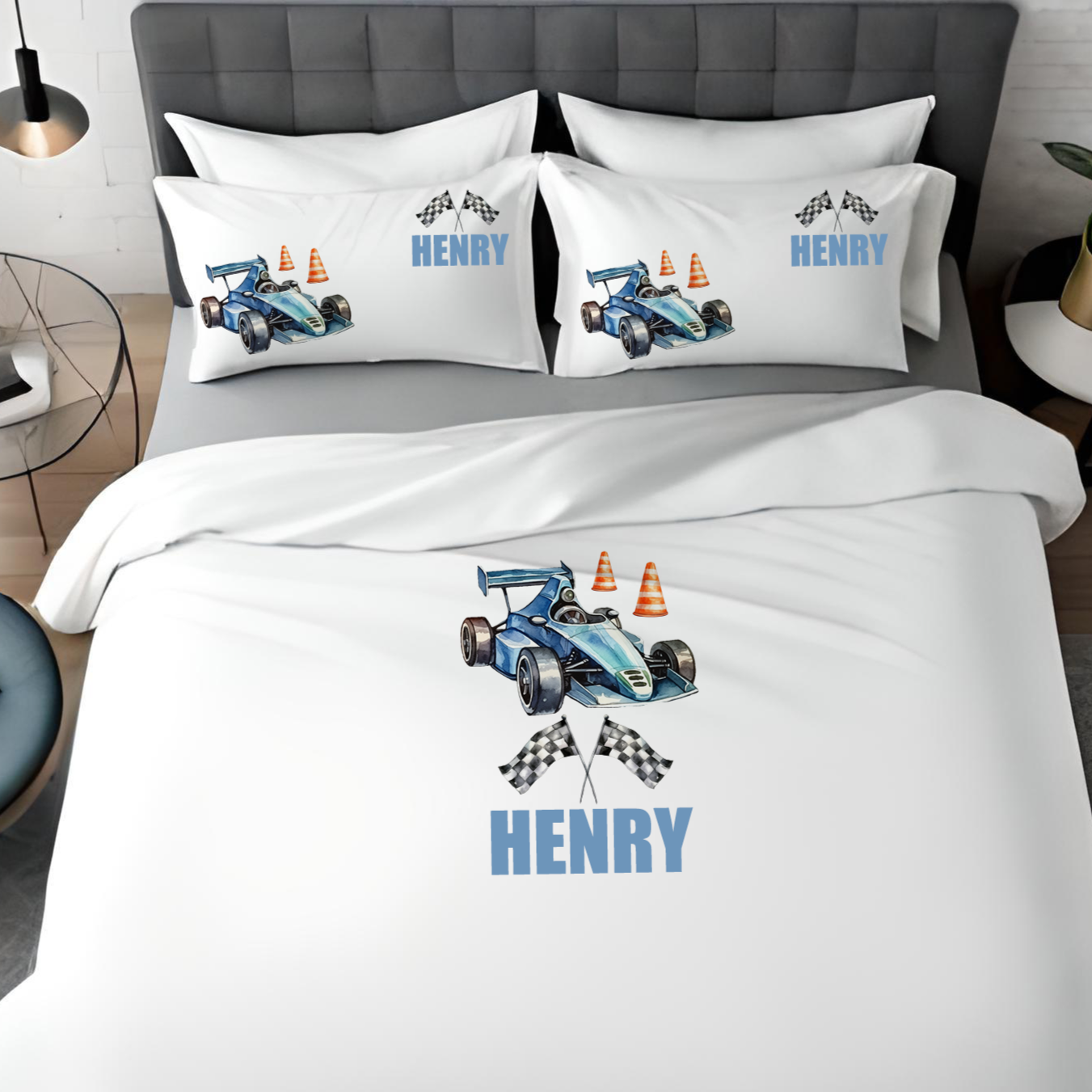 Racer Boy - Personalised Duvet Cover Set