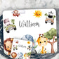 Personalised Jungle Animals Kids Placemat Coaster Mug Gift Set