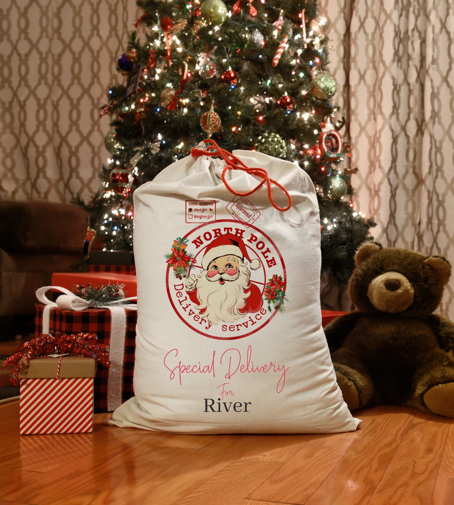 Traditional Father Christmas 'Special Delivery for' Santa Sack