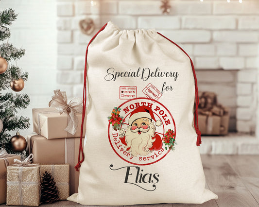 Traditional Father Christmas 'Special Delivery for' Santa Sack