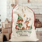Personalised Special Delivery Elf and Deer Santa Sack
