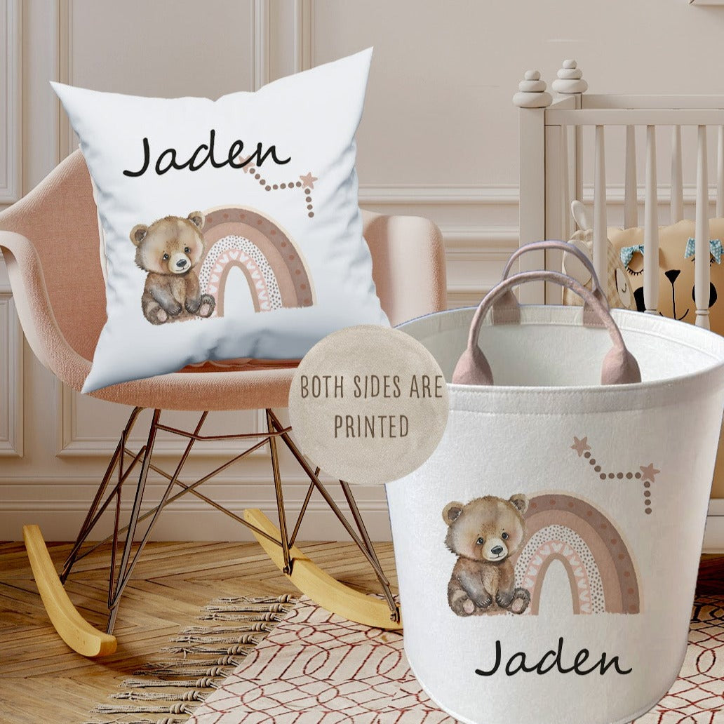 Personalised Kids Bear Design Large Toy basket Gift Set