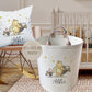 Personalised Kids Pooh and Pig Design Large Toy basket Gift Set With Wall Organiser