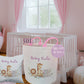 Personalised Pink Girls Safari Toy basket Gift Set With Cushion