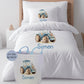 Tractor Farmer Boy - Personalised Duvet Cover Set with Toy basket