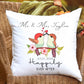 Personalised Birds Print Couple Wedding Floral Gift Cushion