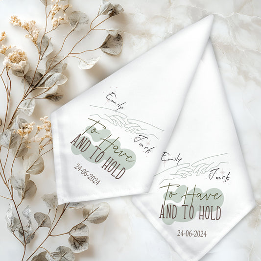 Personalised Mr and Mrs Elegant Wedding Napkin Set