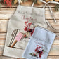 Personalised Red Wine-derful Christmas Design Quality Linen Apron Gift Set