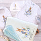 Personalised Blue Rabbit Baby Blanket Romper Set