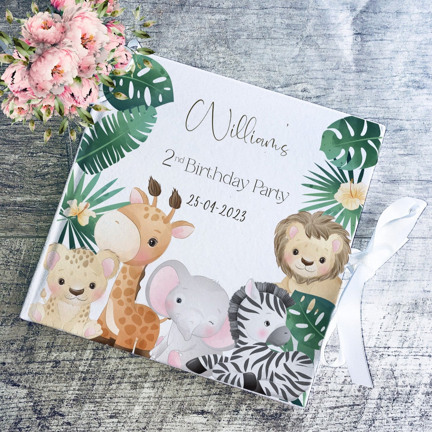 Personalised Green Safari Baby Shower Welcome Sign