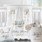 Personalised Safari Hot Air Balloon Baby Blanket Cushion Toy Bag Set