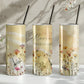 Wild Flower Golden Floral Personalised 20oz Skinny Tumbler