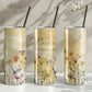 Wild Flower Golden Floral Personalised 20oz Skinny Tumbler