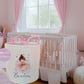 Personalised Pink Ballerina Design Large Toy basket Gift Set With Cushion