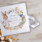 Personalised Rabbit with Wreath Christening Guestbook with Ribbon