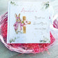 Pink Bunny Rainbow Christening Welcome Sign