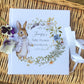 Wild Flower Personalised Christening Guestbook with Ribbon