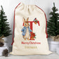 Festive Blue Bunny Letter Santa Sack