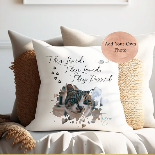 Own photo Design Cat Lovers Memory  Cushion