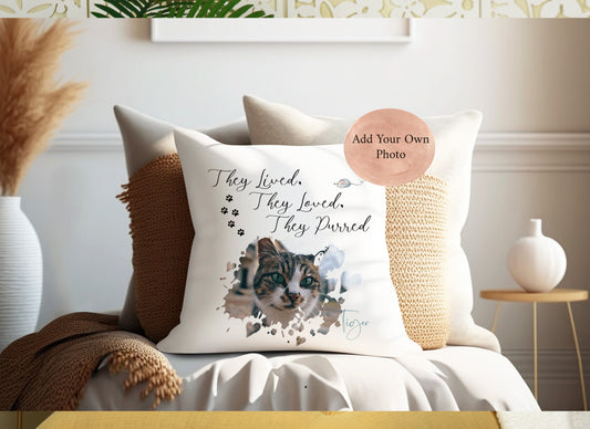 Own photo Design Cat Lovers Memory  Cushion