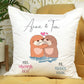 Personalised Otter Design Couple Wedding Floral Gift Cushion