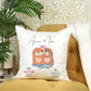 Personalised Otter Design Couple Wedding Floral Gift Cushion