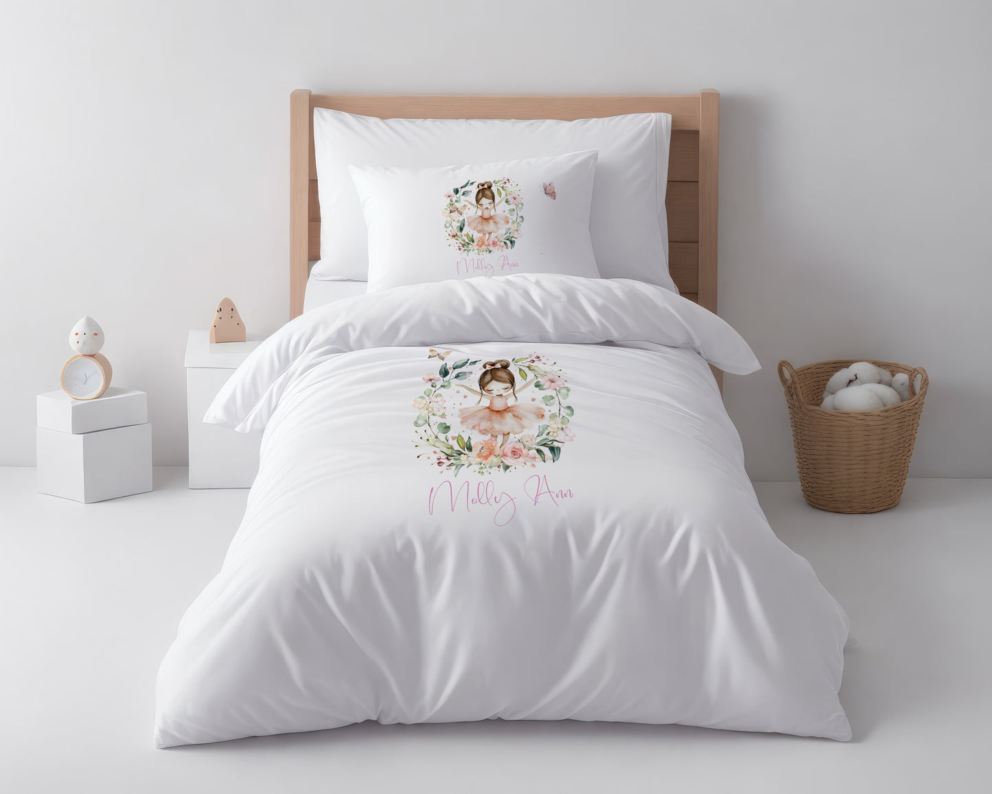 Dancing Pink Ballerina - Personalised Duvet Cover Set