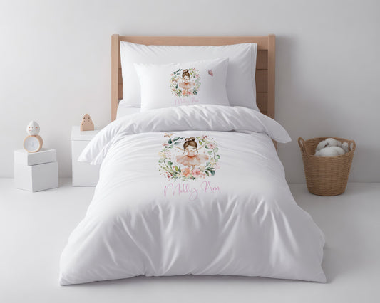 Dancing Pink Ballerina - Personalised Duvet Cover Set
